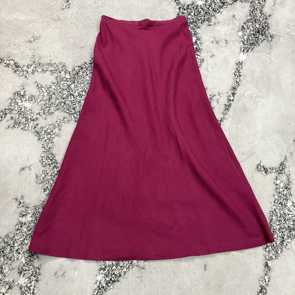 Vintage Spiegel Pink A-Line Midi Skirt Womens Size 6 Silk Linen Blend